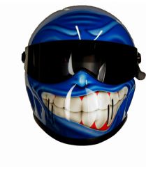 Blue motorbike helmet