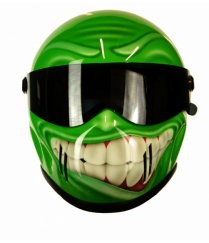 Kawasaki Green  motorbike custom helmet ruroc atlas