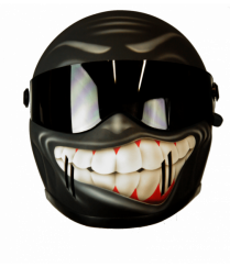Matte black motorbike helmet