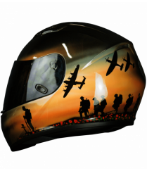 Military themed motorcycle helmet lest we forget Royal Engineers memorial theme