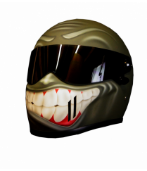 camo green painted helmet