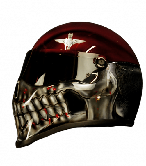 Custom Airbrushed Helmet with Parachute  Regiment Beret and  Skull theme ©
