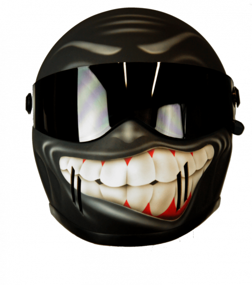 Matte black motorbike helmet