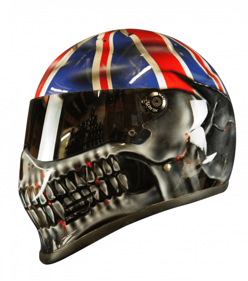 Union Jack bandana skull helmet