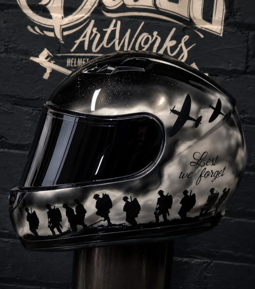 HJC CS15 motorcycle helmet Custom Airbrushed  in Royal Engineers  Memorial theme