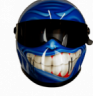 Blue motorbike helmet