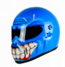 Custom Airbrushed Helmet in Bright blue Grinster style Including painted  Visor 0