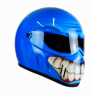 Custom Airbrushed Helmet in Bright blue Grinster style Including painted  Visor 1
