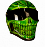 Realistic Skull 'Green Reaper 'in Toxic Candy Green motorbike helmet 0
