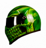 Realistic Skull 'Green Reaper 'in Toxic Candy Green motorbike helmet 1