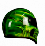 Realistic Skull 'Green Reaper 'in Toxic Candy Green motorbike helmet 3