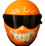 Cool Smiley Face Grinster Custom motorcycle helmet  Hot Orange 0