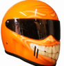 Cool Smiley Face Grinster Custom motorcycle helmet  Hot Orange 1