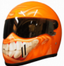Orange Smiley designed motorcycle helmet